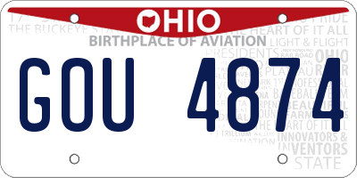 OH license plate GOU4874