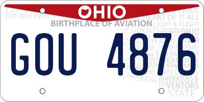 OH license plate GOU4876