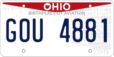 OH license plate GOU4881