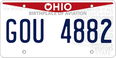 OH license plate GOU4882