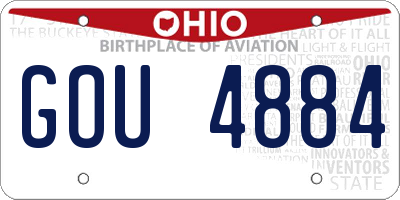 OH license plate GOU4884
