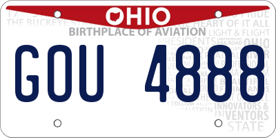 OH license plate GOU4888