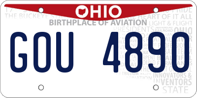 OH license plate GOU4890