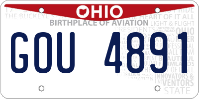OH license plate GOU4891