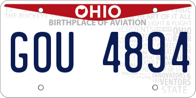OH license plate GOU4894