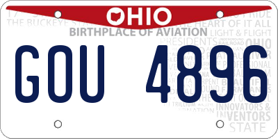 OH license plate GOU4896