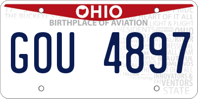 OH license plate GOU4897