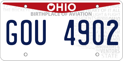 OH license plate GOU4902