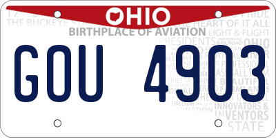 OH license plate GOU4903