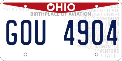 OH license plate GOU4904