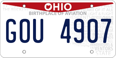 OH license plate GOU4907