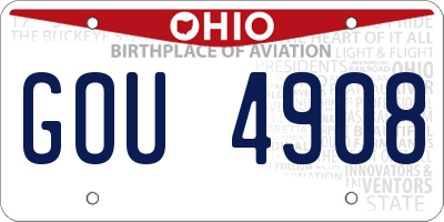 OH license plate GOU4908