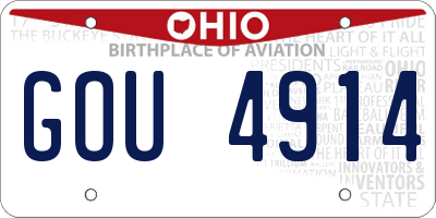 OH license plate GOU4914