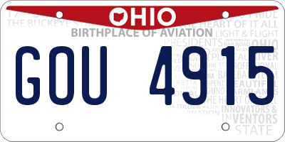 OH license plate GOU4915