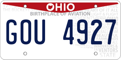 OH license plate GOU4927