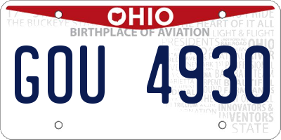 OH license plate GOU4930