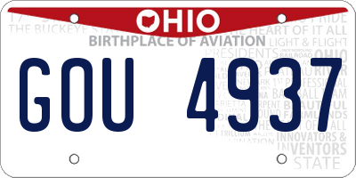 OH license plate GOU4937