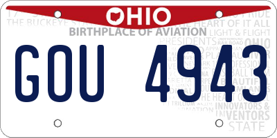 OH license plate GOU4943