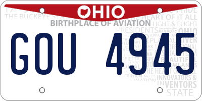 OH license plate GOU4945