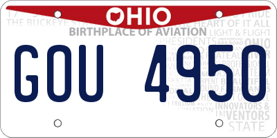 OH license plate GOU4950