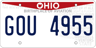 OH license plate GOU4955