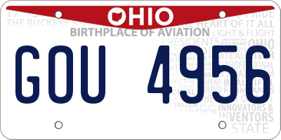 OH license plate GOU4956