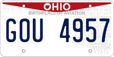 OH license plate GOU4957