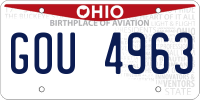 OH license plate GOU4963