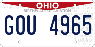 OH license plate GOU4965