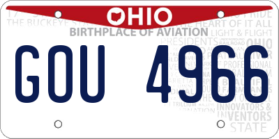 OH license plate GOU4966