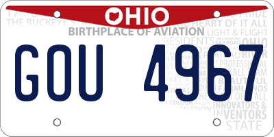 OH license plate GOU4967