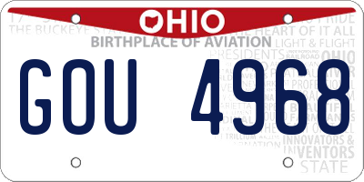 OH license plate GOU4968