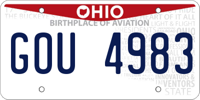 OH license plate GOU4983