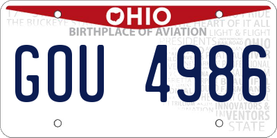 OH license plate GOU4986