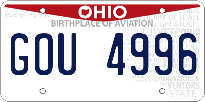 OH license plate GOU4996