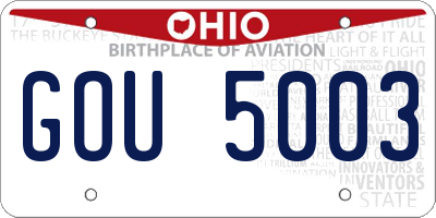 OH license plate GOU5003