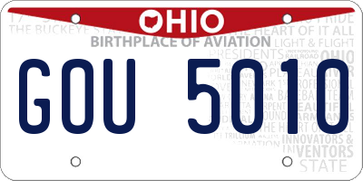 OH license plate GOU5010