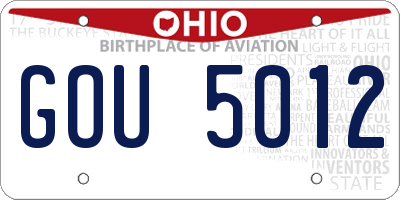 OH license plate GOU5012