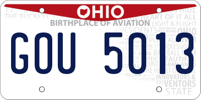 OH license plate GOU5013