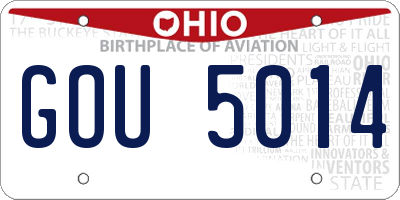 OH license plate GOU5014