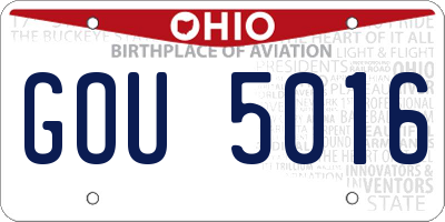 OH license plate GOU5016