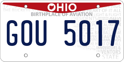 OH license plate GOU5017