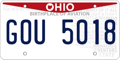 OH license plate GOU5018