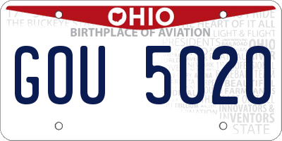 OH license plate GOU5020