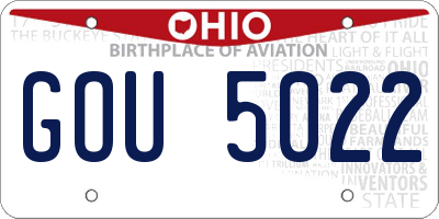 OH license plate GOU5022