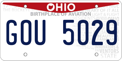 OH license plate GOU5029
