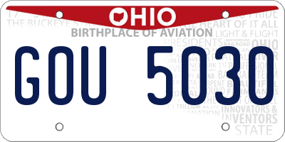 OH license plate GOU5030