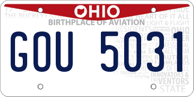 OH license plate GOU5031
