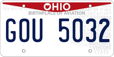 OH license plate GOU5032