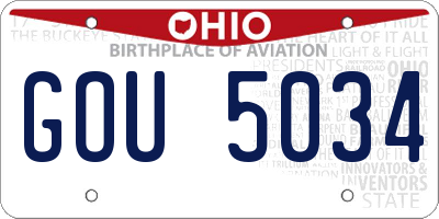 OH license plate GOU5034
